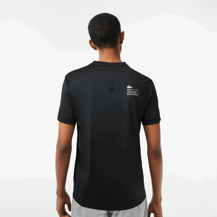 hombres Lacoste negro 031 camiseta sport slim fit de punto elástico N6XZ2118
