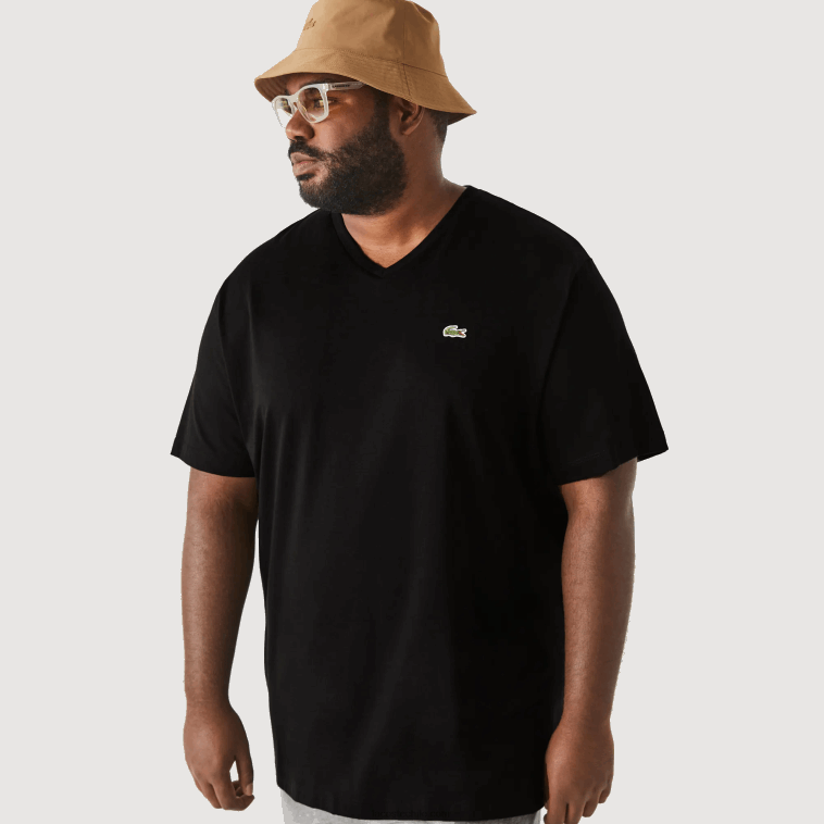 hombres Lacoste negro 031 playera con cuello en V N6XZ2714