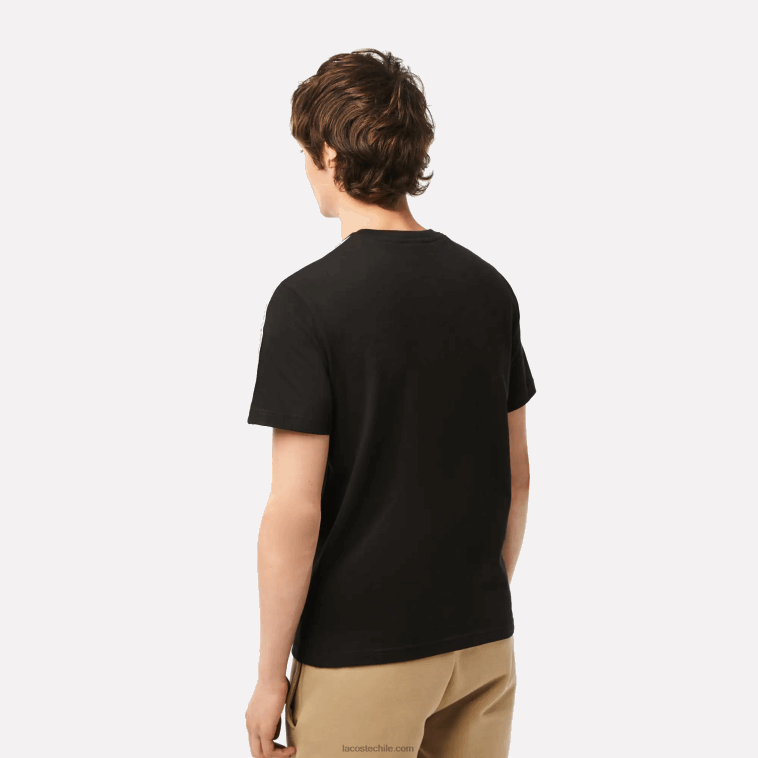 hombres Lacoste negro 031 playera regular fit con rayas del logo N6XZ245