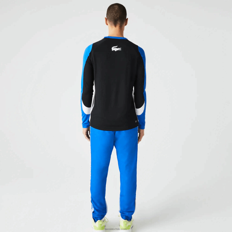 hombres Lacoste negro azul blanco zfz camiseta deportiva de tenis N6XZ2753