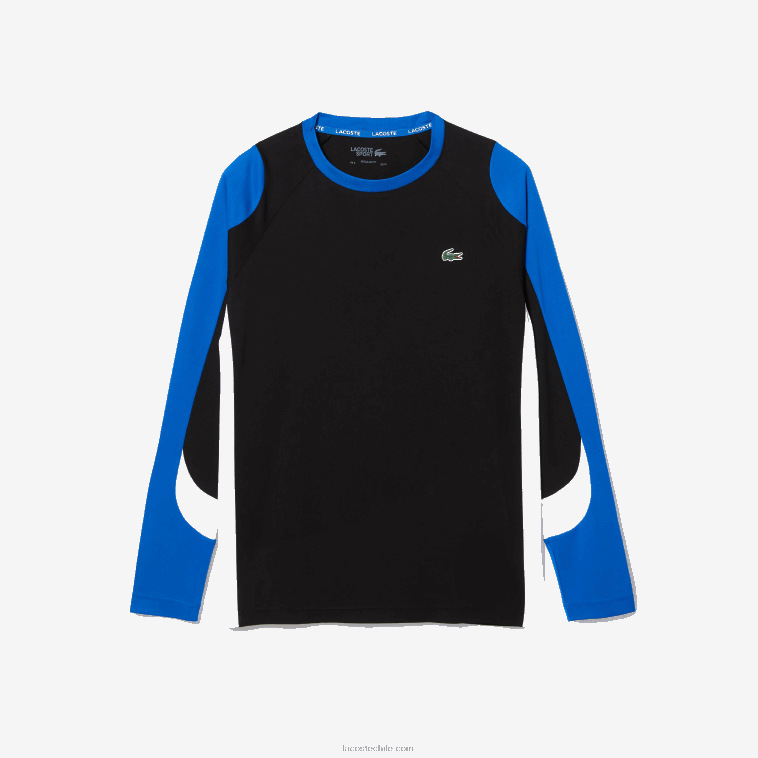 hombres Lacoste negro azul blanco zfz camiseta deportiva de tenis N6XZ2753