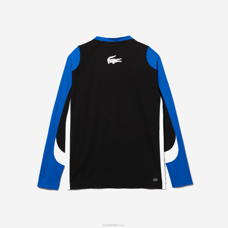 hombres Lacoste negro azul blanco zfz camiseta deportiva de tenis N6XZ2753