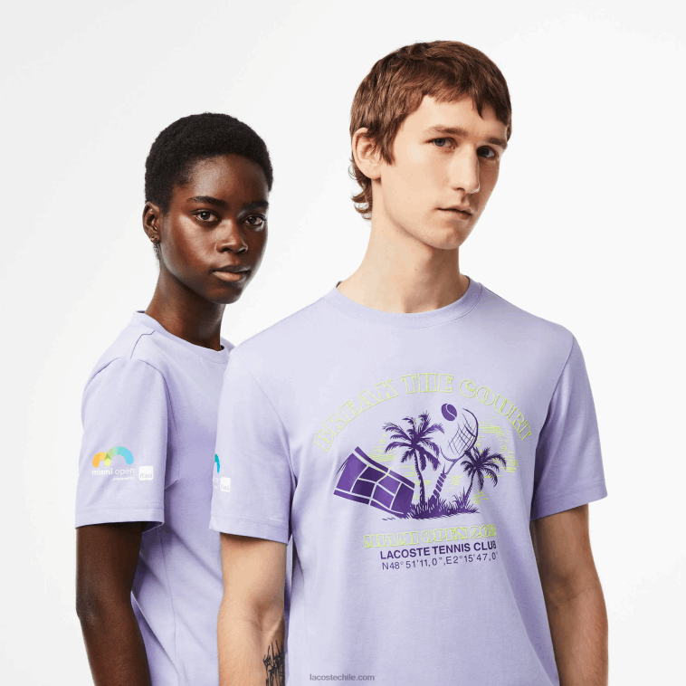 hombres Lacoste púrpura 3k0 camiseta sport miami edición abierta N6XZ2212