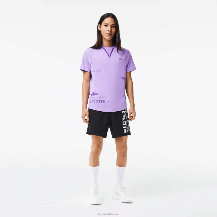 hombres Lacoste púrpura 6md playera deportiva de jersey elástico N6XZ2827