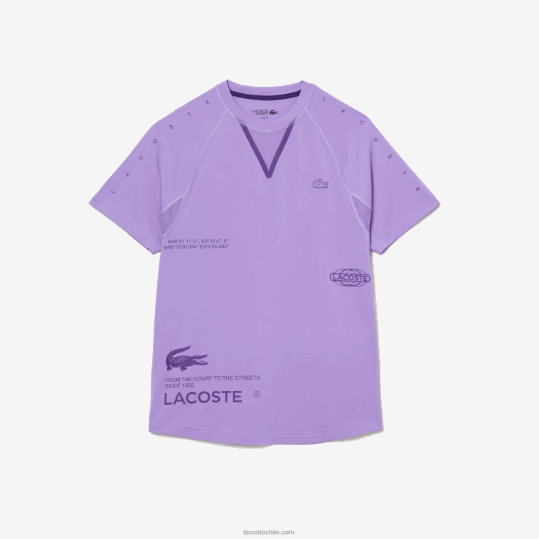 hombres Lacoste púrpura 6md playera deportiva de jersey elástico N6XZ2827