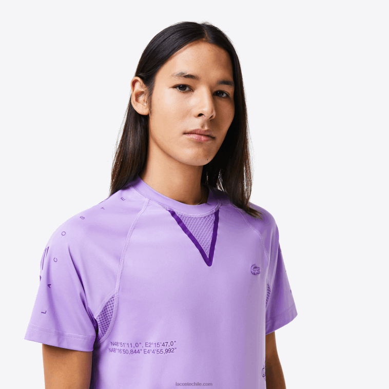 hombres Lacoste púrpura 6md playera deportiva de jersey elástico N6XZ2827