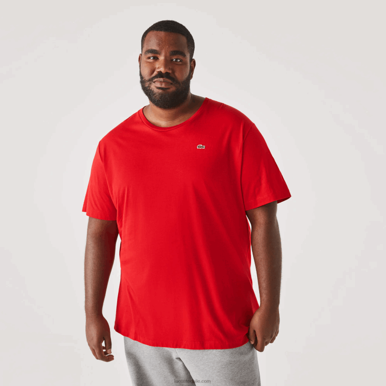 hombres Lacoste rojo 240 camiseta de jersey de algodón con cuello redondo xl N6XZ2756