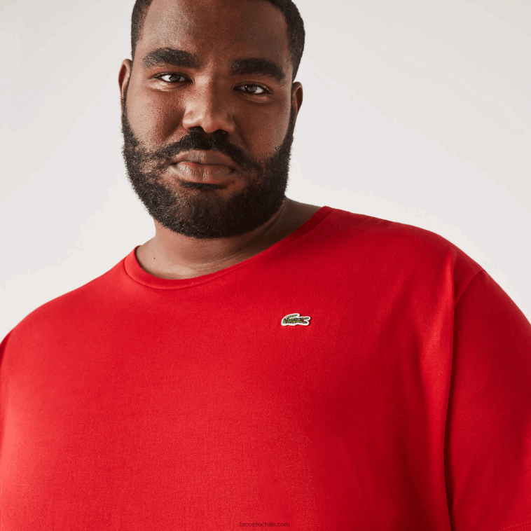 hombres Lacoste rojo 240 camiseta de jersey de algodón con cuello redondo xl N6XZ2756