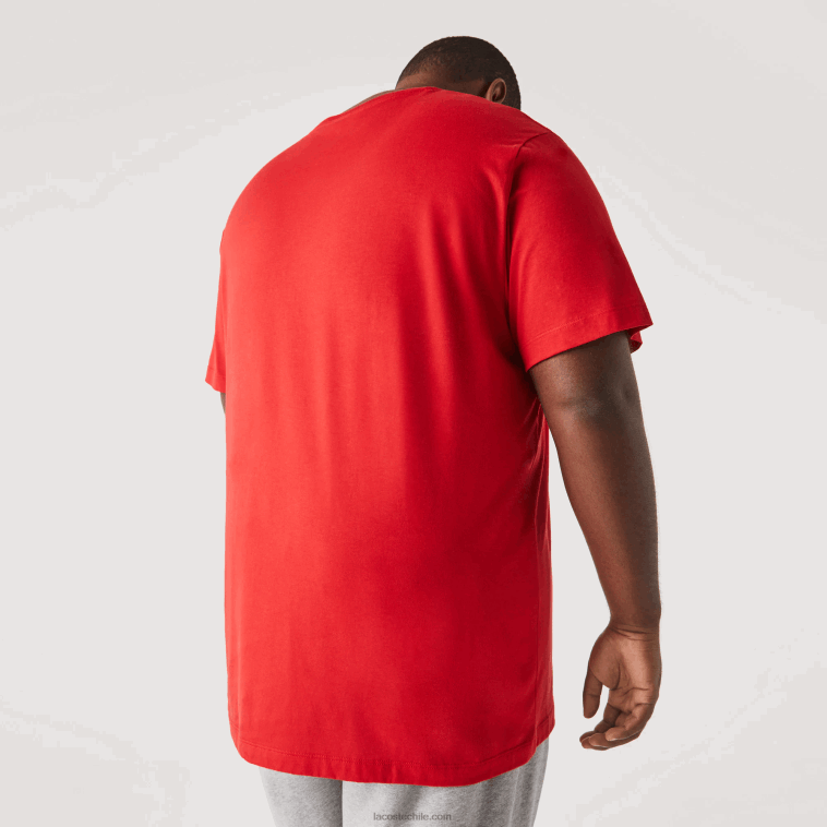 hombres Lacoste rojo 240 camiseta de jersey de algodón con cuello redondo xl N6XZ2756