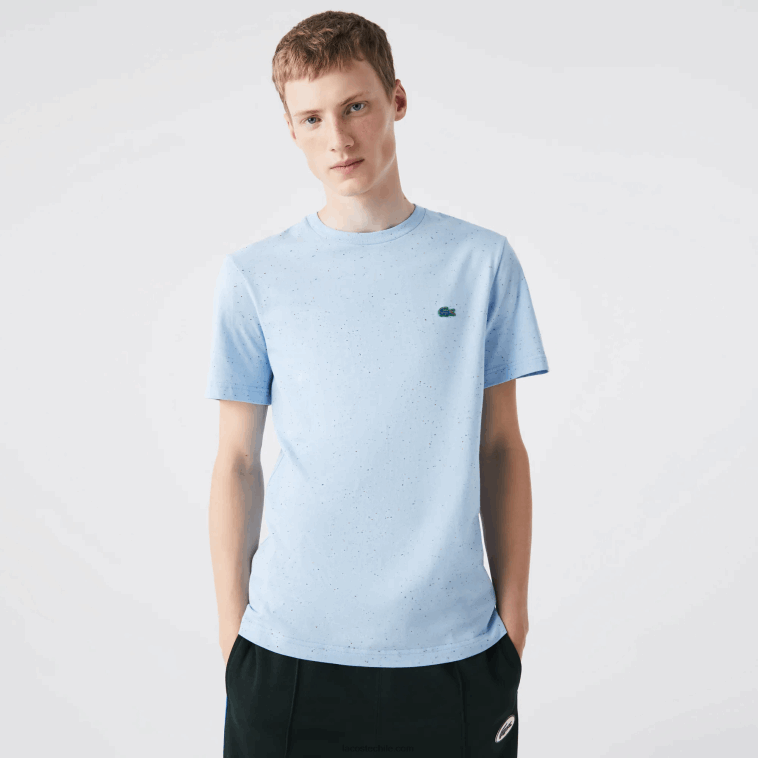 hombres Lacoste turquesa 733 camiseta regular fit de punto de algodón con estampado moteado N6XZ2747
