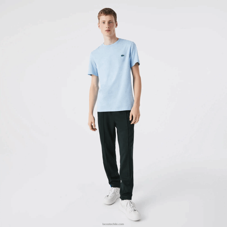 hombres Lacoste turquesa 733 camiseta regular fit de punto de algodón con estampado moteado N6XZ2747