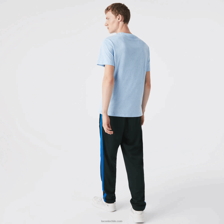 hombres Lacoste turquesa 733 camiseta regular fit de punto de algodón con estampado moteado N6XZ2747