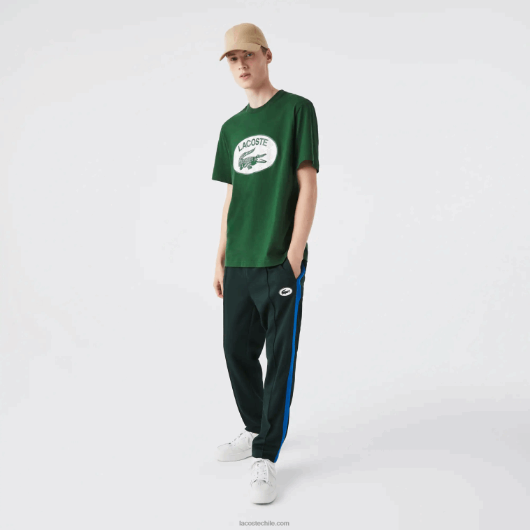 hombres Lacoste verde 132 playera regular fit con monograma de la marca N6XZ2577