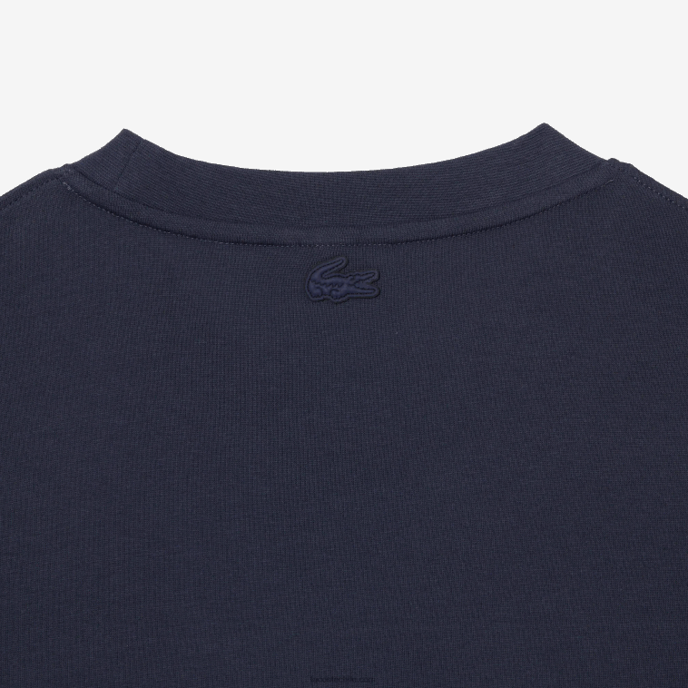 hombres Lacoste xie azul camiseta holgada de manga larga estampada N6XZ2148