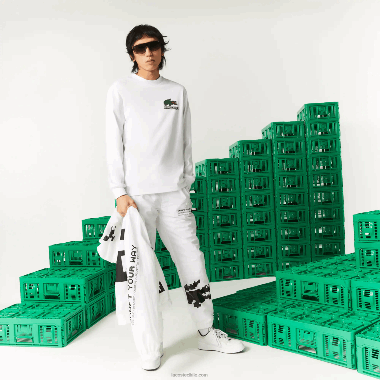 hombresblanco 001 camiseta lacoste x minecraft algodón orgánico N6XZ2939