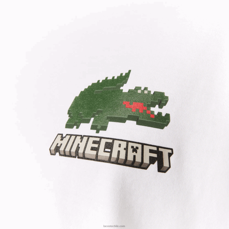 hombresblanco 001 camiseta lacoste x minecraft algodón orgánico N6XZ2939