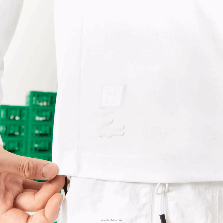 hombresblanco 001 camiseta lacoste x minecraft algodón orgánico N6XZ2939