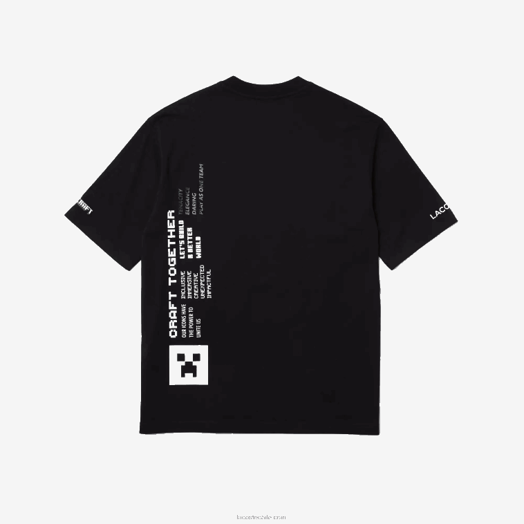 hombresnegro 031 camiseta de corte holgado de algodón orgánico lacoste x minecraft N6XZ2852