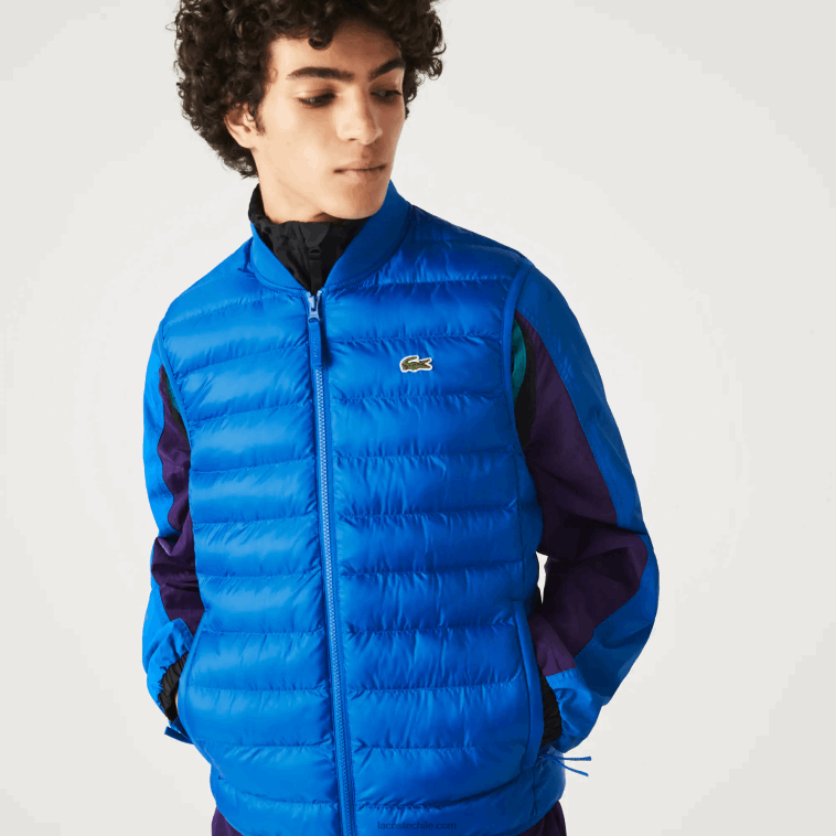hombres Lacoste azul k1q chaleco acolchado repelente al agua N6XZ21251