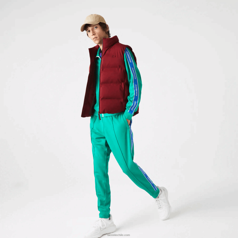 hombres Lacoste burdeos zs1 chaleco con capucha plegable N6XZ21258
