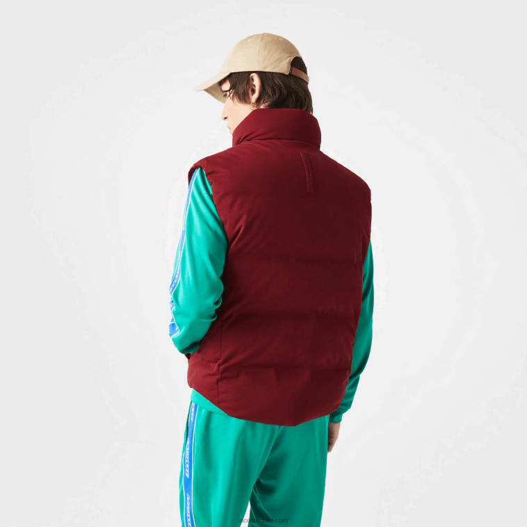 hombres Lacoste burdeos zs1 chaleco con capucha plegable N6XZ21258