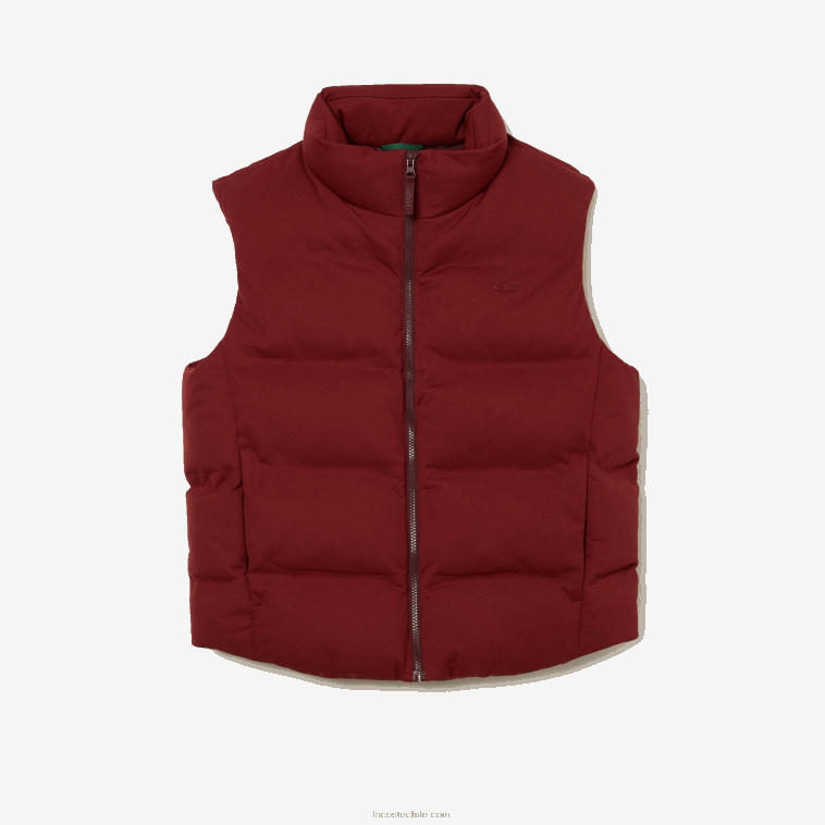 hombres Lacoste burdeos zs1 chaleco con capucha plegable N6XZ21258