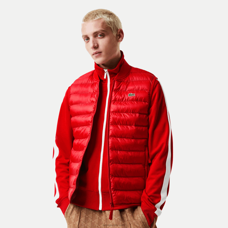 hombres Lacoste rojo 240 chaleco acolchado repelente al agua N6XZ21250 hombres Lacoste rojo 240 chaleco acolchado repelente al agua N6XZ21250