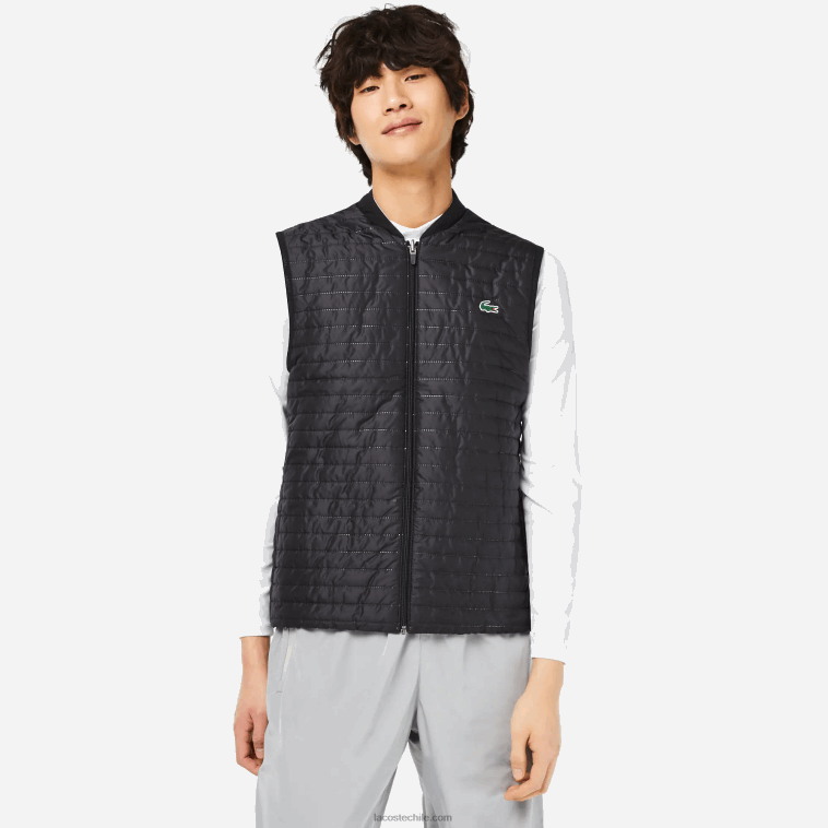 hombres Lacoste wix negro gris chaleco sport acolchado reversible N6XZ2384 hombres Lacoste wix negro gris chaleco sport acolchado reversible N6XZ2384