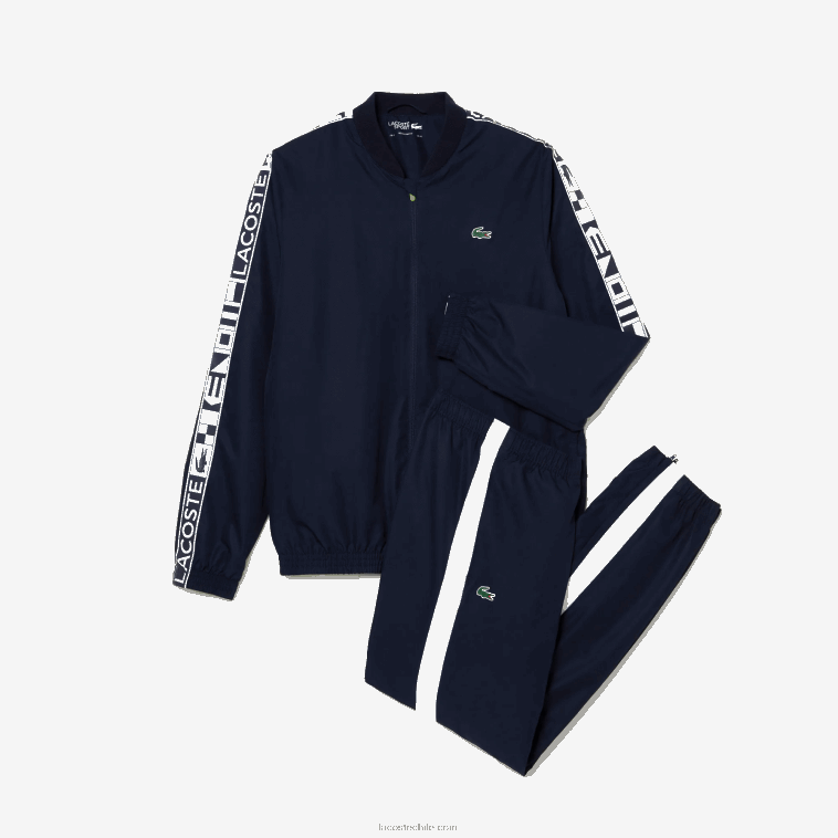 hombres Lacoste azul marino 423 chándal de tenis con estampado deportivo N6XZ21172