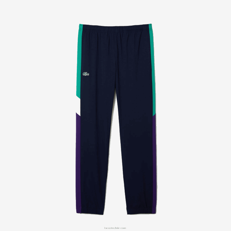 hombres Lacoste azul marino verde violeta blanco xsb chándal deportivo de tenis con estampado de cocodrilo N6XZ21145
