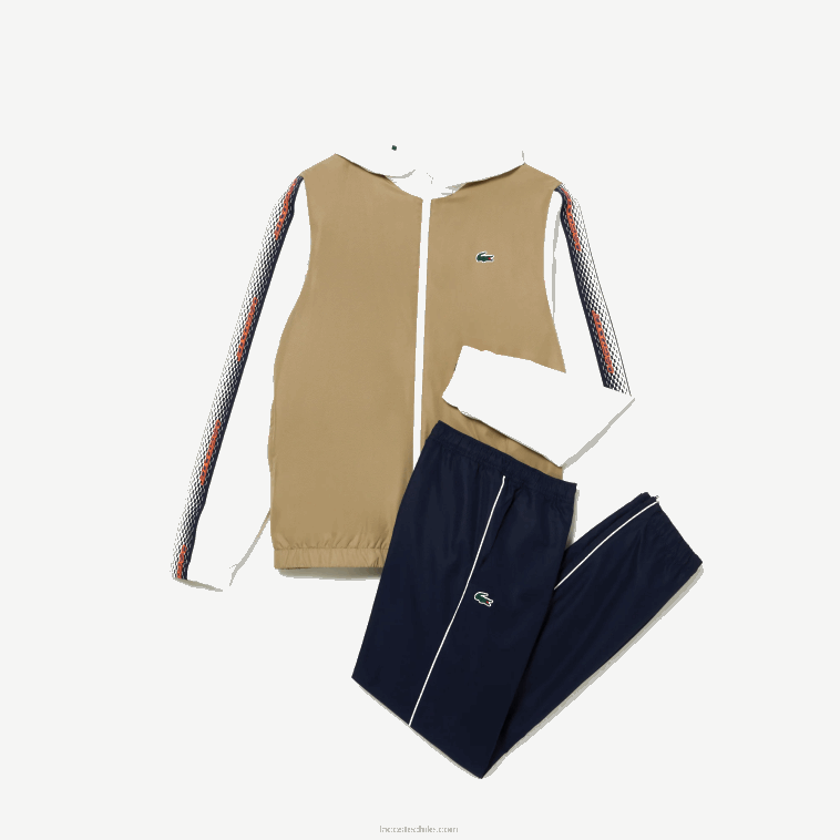 hombres Lacoste beige azul marino blanco 8x2 jogger de tenis regular fit N6XZ2342