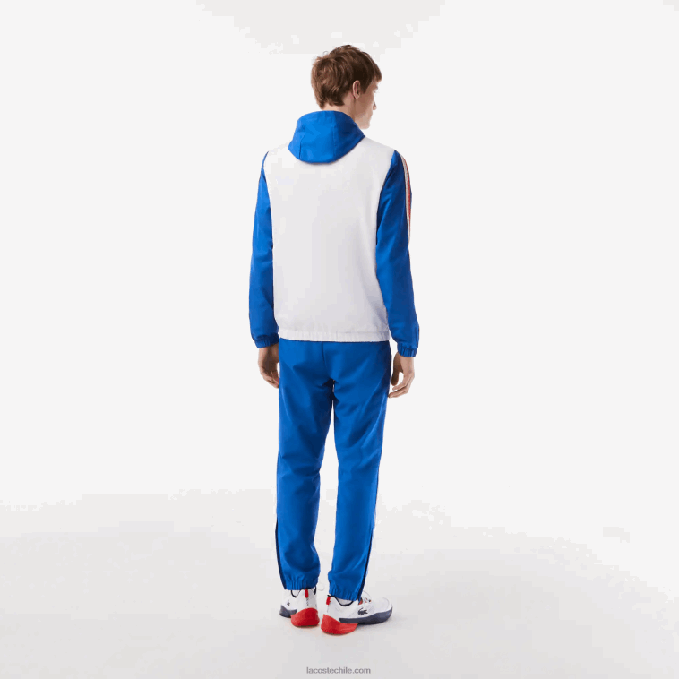 hombres Lacoste blanco azul blanco wmi jogger de tenis regular fit N6XZ2341