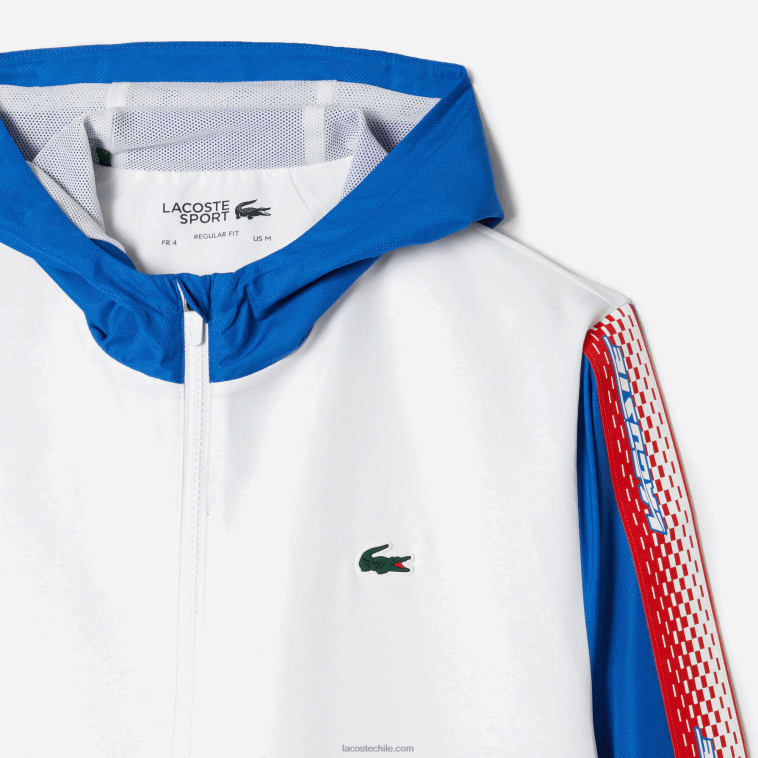 hombres Lacoste blanco azul blanco wmi jogger de tenis regular fit N6XZ2341