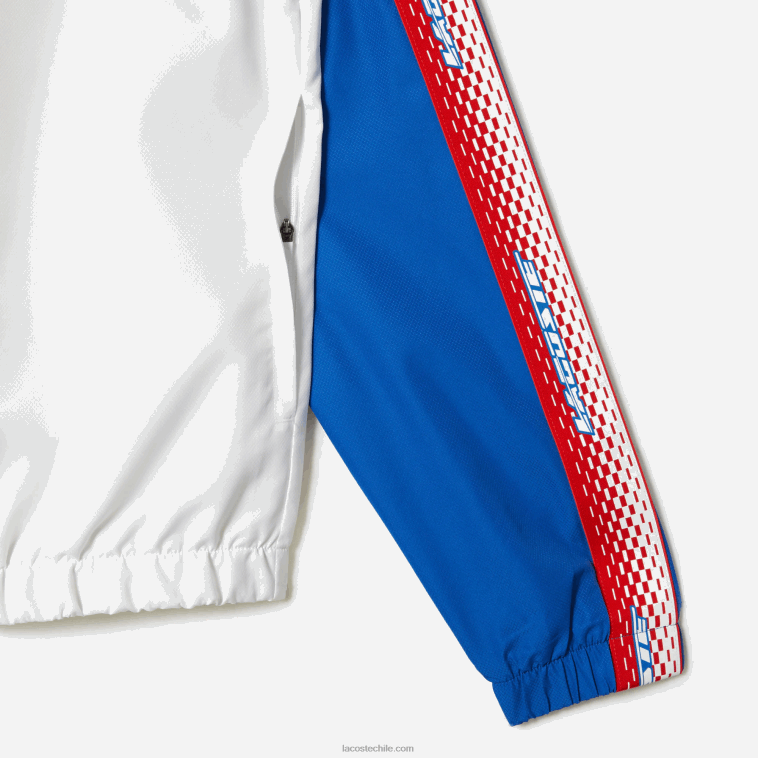 hombres Lacoste blanco azul blanco wmi jogger de tenis regular fit N6XZ2341