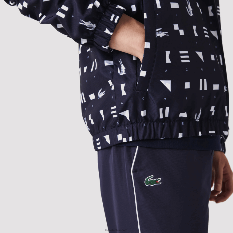 hombres Lacoste blanco azul marino r20 chándal deportivo de tenis N6XZ21194