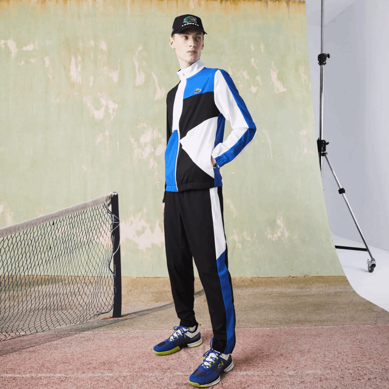 hombres Lacoste blanco negro azul amarillo l74 chándal deportivo de tenis con estampado de cocodrilo N6XZ21144 hombres Lacoste blanco negro azul amarillo l74 chándal deportivo de tenis con estampado de cocodrilo N6XZ21144