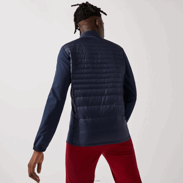 hombres Lacoste azul marino 5fs chamarra de golf acolchada resistente al agua, ligera y deportiva N6XZ21302