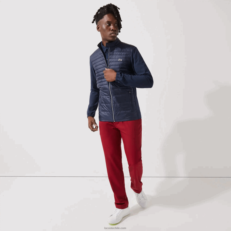 hombres Lacoste azul marino 5fs chamarra de golf acolchada resistente al agua, ligera y deportiva N6XZ21302