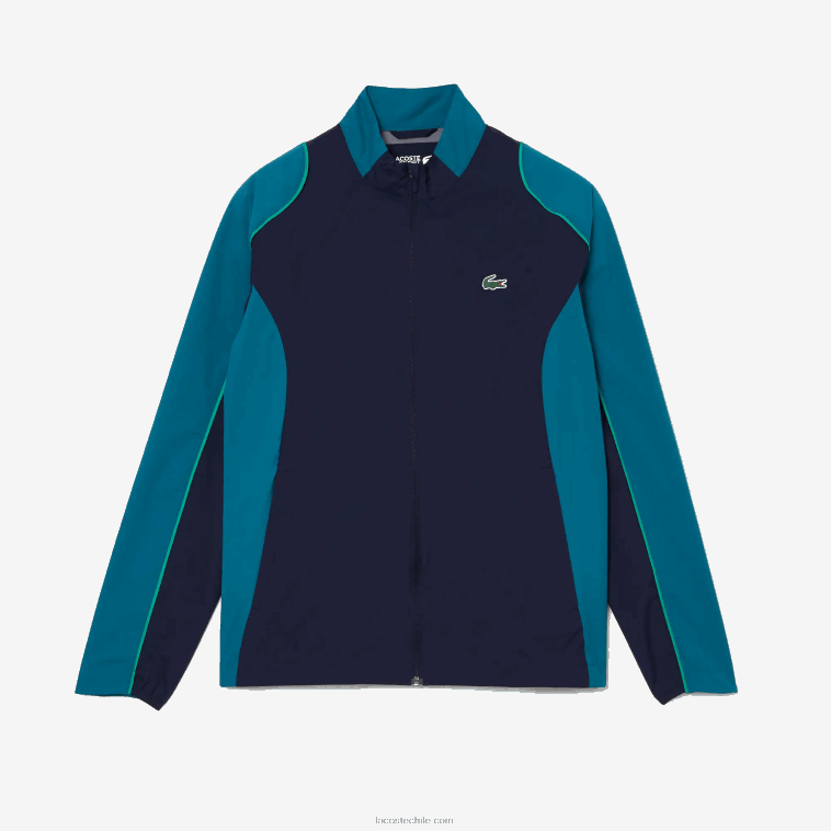hombres Lacoste azul marino verde 6h2 chamarra de golf plegable deportiva N6XZ21277