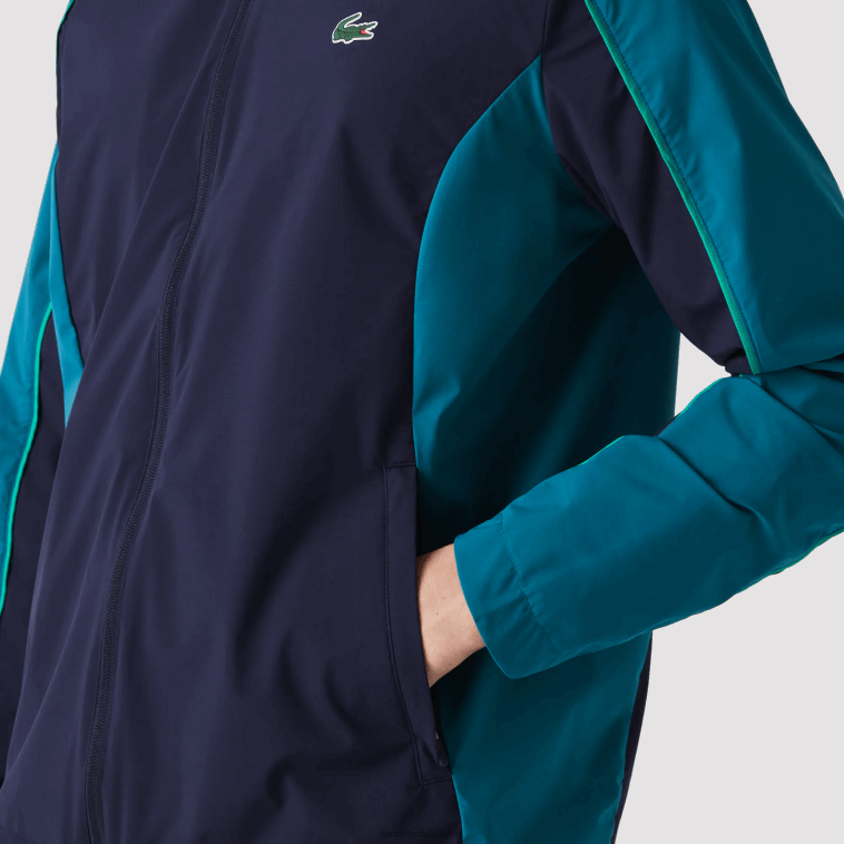 hombres Lacoste azul marino verde 6h2 chamarra de golf plegable deportiva N6XZ21277
