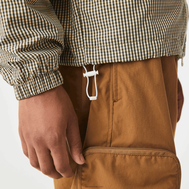 hombres Lacoste beige marino blanco caqui verde 87e chamarra de sarga a cuadros con capucha N6XZ21232