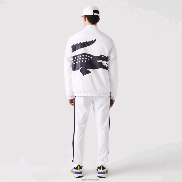 hombres Lacoste blanco azul marino 0l3 chamarra tenis sport reversible hidrorrepelente N6XZ21237