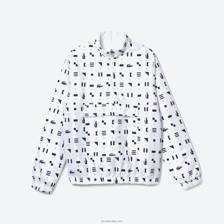 hombres Lacoste blanco azul marino 0l3 chamarra tenis sport reversible hidrorrepelente N6XZ21237