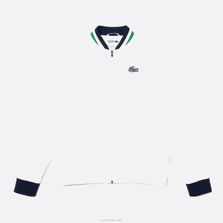 hombres Lacoste blanco azul marino blanco verde gqe chamarra deportiva ligera resistente al agua N6XZ21321