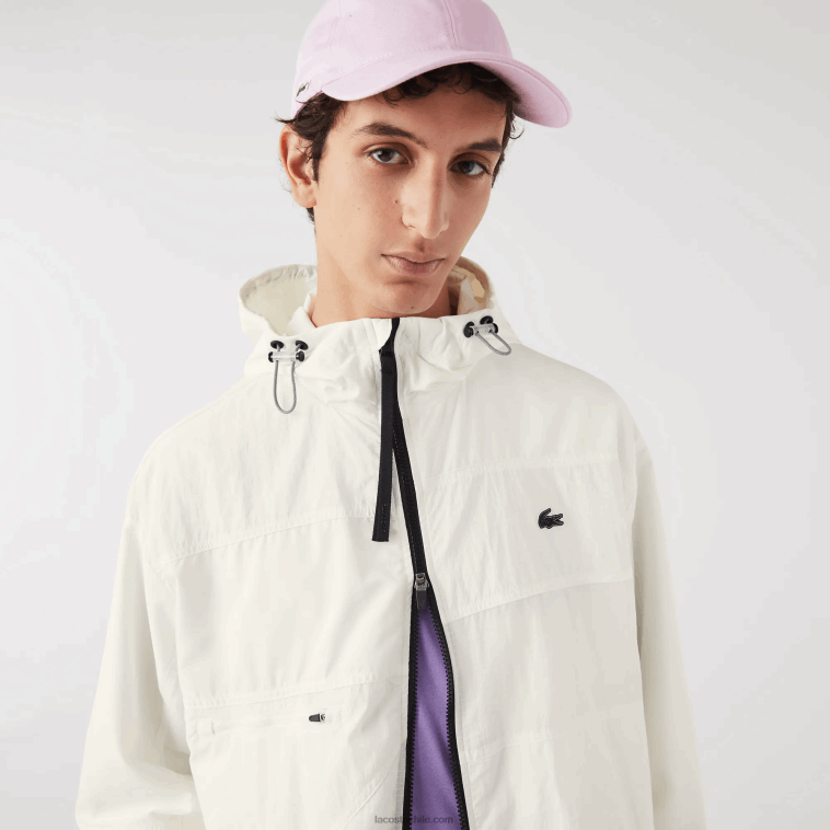 hombres Lacoste blanco b5l chaqueta con efecto patchwork N6XZ21249 hombres Lacoste blanco b5l chaqueta con efecto patchwork N6XZ21249