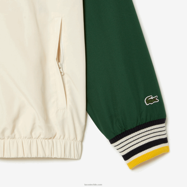 hombres Lacoste blanco verde pt2 chaqueta deportiva de poliéster reciclado N6XZ2391