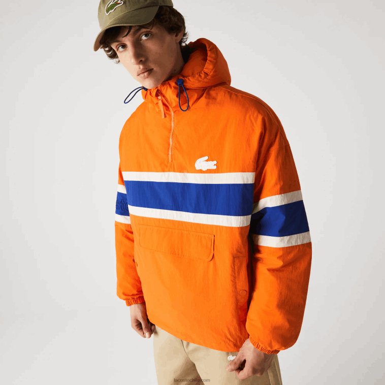 hombres Lacoste naranja azul beige 0d8 l!ve chamarra tipo jersey acolchada N6XZ21300