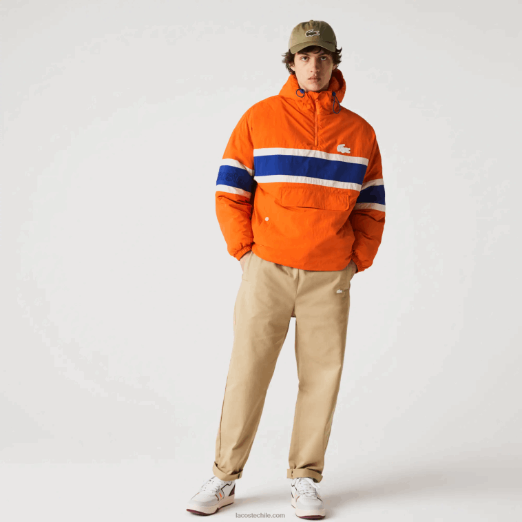 hombres Lacoste naranja azul beige 0d8 l!ve chamarra tipo jersey acolchada N6XZ21300