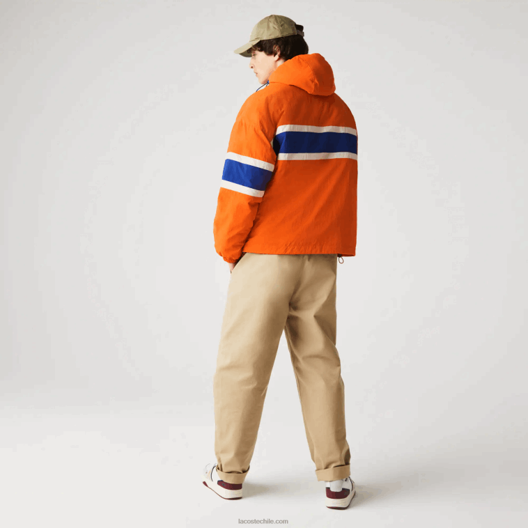 hombres Lacoste naranja azul beige 0d8 l!ve chamarra tipo jersey acolchada N6XZ21300