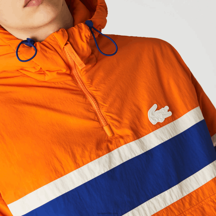 hombres Lacoste naranja azul beige 0d8 l!ve chamarra tipo jersey acolchada N6XZ21300